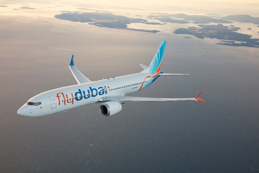 flydubai 737 MAX in flight